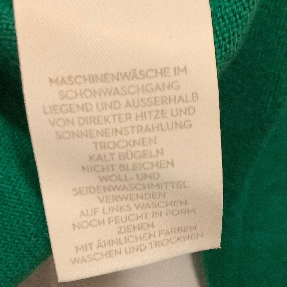 Boden|Cotton/Wool Blend Kelly Green Preppy Academia Ruffle Crewneck Sweater US 2 - Picture 7 of 8